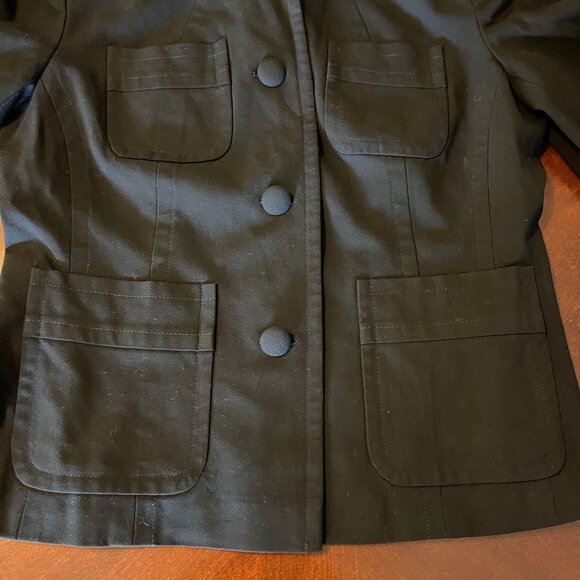 Womens Black Button-Up Blazer Jacket Four Pockets I.N.C International Concepts - Picture 3 of 8